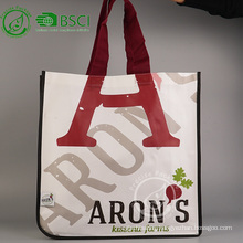 Custom reusable laminated polypropylene tote bag